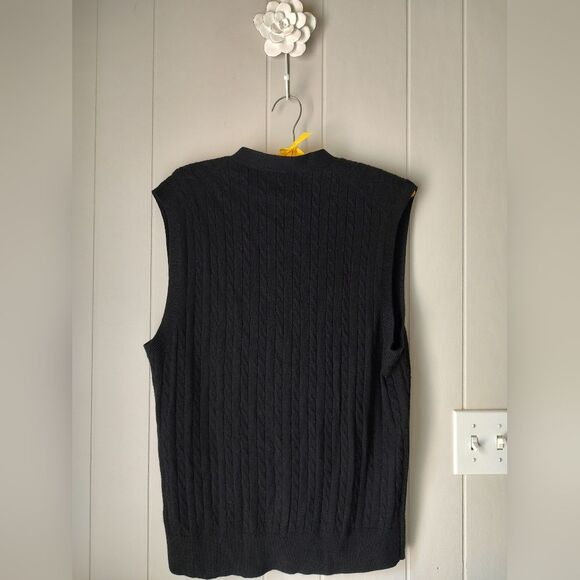 Kalspin Men’s Black Cable-Knit Vest – Size Medium, NWT - Picture 3 of 7